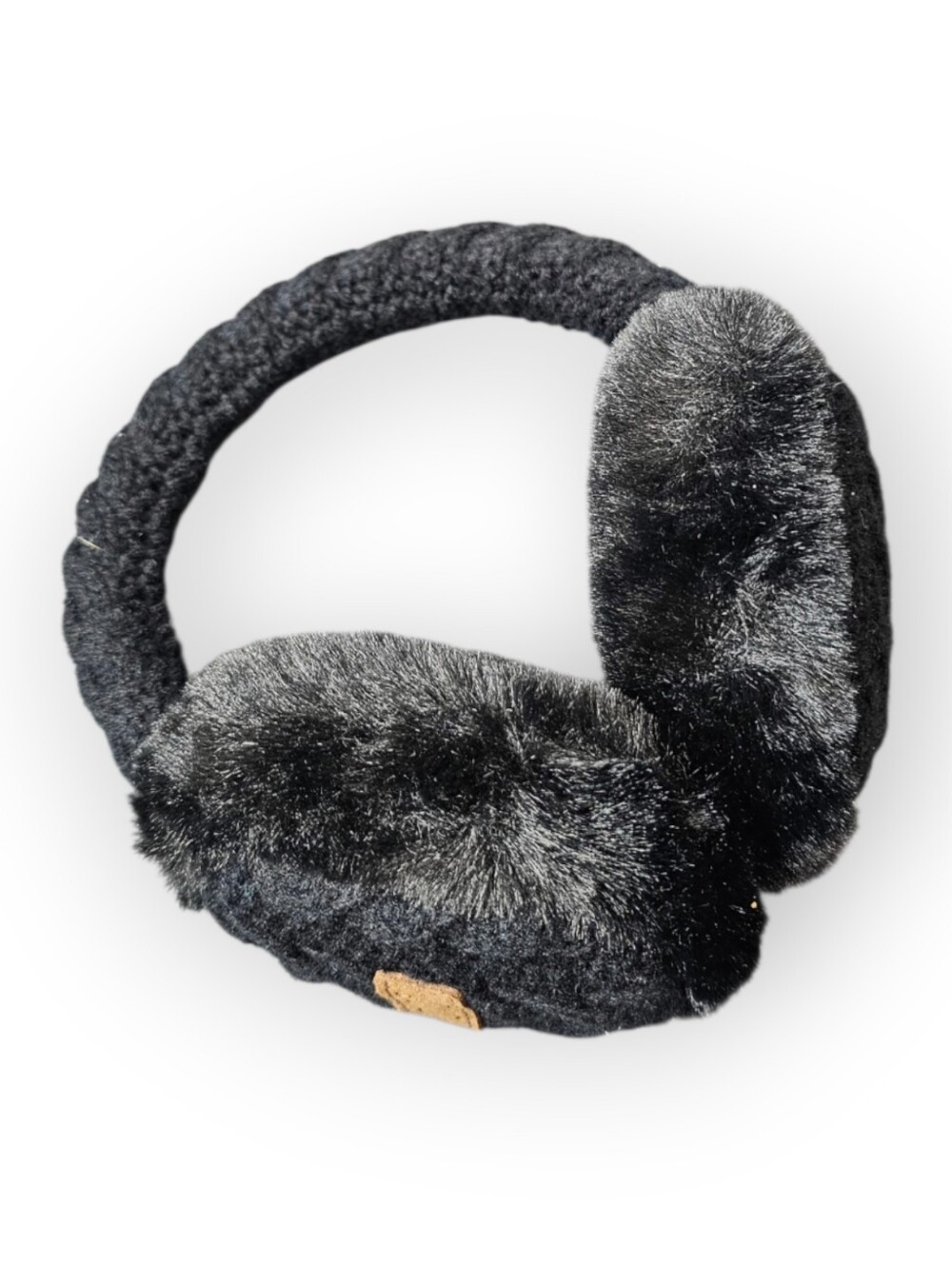 C.C Black Knit Faux Fur Earmuffs Winter Cold Weather One Size - Picture 4 of 4